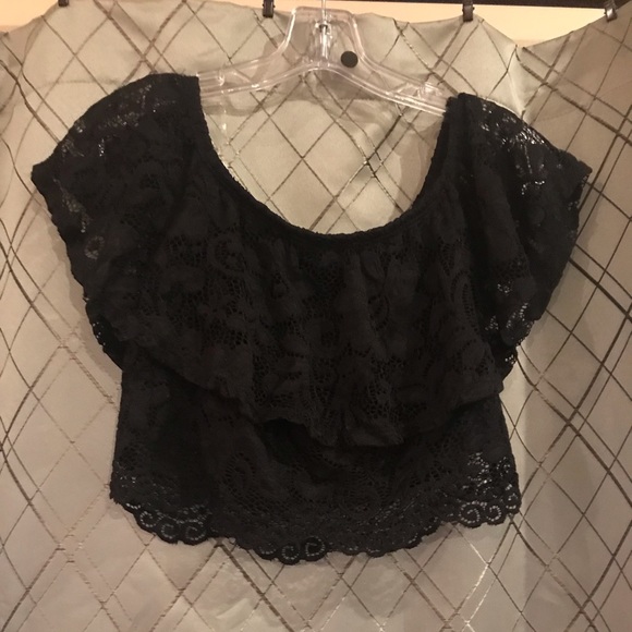 Bo Bel Tops - NWT Boutique Brand Black Lace Crop Top